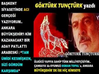 BAŞKENT SİYASETİNDE ACI GERÇEĞİ YAZIYORUM.. ANKARA BÜYÜKŞEHİR’i KİM KAZANACAK? BİR ADAY PATLATTI ARABESKİ : “TAM ÜMİDİ KESMİŞKEN, SİZİ GÖRDÜM KARŞIMDA”