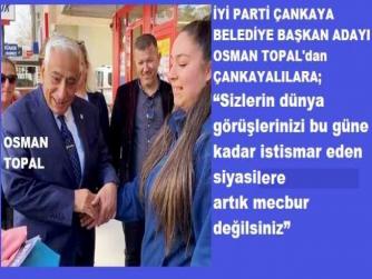 ÇANKAYA’da “GÖZDE ADAY” OLARAK BAKILAN İYİ PARTİLİ OSMAN TOPAL : “ÇANKAYA’da YURTSUZ ÖĞRENCİ KALMAYACAK ve AÇACAĞIMIZ HALK MARKETLER İLE VATANDAŞIN CEBİ YANMAYACAK”