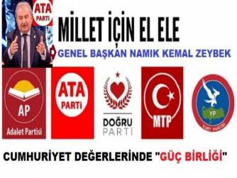 CUMHURİYETİN DEĞERLERİNE BAĞLI SİYASİ PARTİLER; “GÜÇ BİRLİĞİNDE” ANLAŞTI..