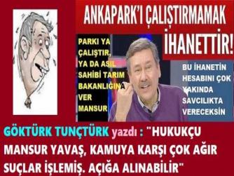 MELİH GÖKÇEK’ten; MANSUR YAVAŞ’a ANKAPARK ile İLGİLİ SUÇ DUYURUSU.. Ve 67 HIRSIZLIK VAKASININ SUÇ ORTAĞI MANSUR YAVAŞ..