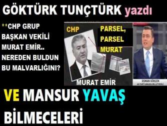 BÜYÜKŞEHİRLERİ “PARSELLEYİP” KORKUNÇ MALVARLIĞI ELDE EDEN CHP’Lİ MURAT EMİR, OSMAN GÖKÇEK’İN SORULARINA YA CEVAP VER, YA DA SİYASİ AHLAK ADINA İSTİFA ET. Ve ŞOK.. MANSUR YAVAŞ 6 YILDA NEDEN 10 KEZ TELEFON DEĞİŞTİRDİ?  