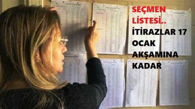 DİKKAT.. SEÇMEN LİSTELERİ BUGÜN İTİBARİYLE ASKIDA.. İNCELEYİP, İTİRAZ EDEBİLRİSİNİZ