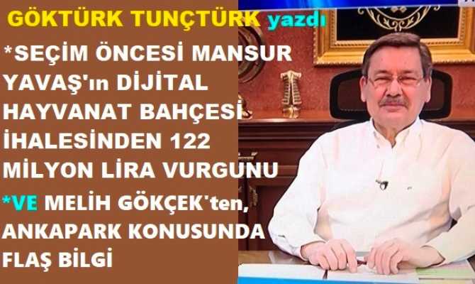 EVET, SAYIN CUMHURBAŞKANIM.. TALİMAT VERİN, TARIM BAKANLIĞI SÖZLEŞME GEREĞİ ANKAPARK’ı, MANSUR’dan GERİ ALIP, ÇALIŞTIRSIN. Ve MANSUR’un; DİJİTAL HAYVANAT BAHÇESİNDEN, 122 MİLYON LİRA VURGUNU.