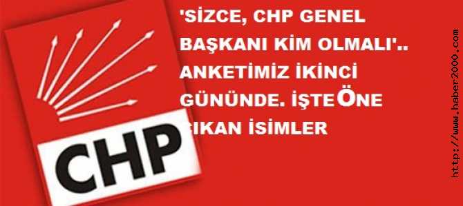 'SİZCE, CHP GENEL BAŞKANI KİM OLMALI'.. ANKETİMİZ İKİNCİ GÜNÜNDE.  İŞTE ÖNE ÇIKAN İSİMLER