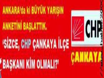 ANKARA’da ki BÜYÜK YARIŞIN ANKETİNİ BAŞLATTIK. ‘SİZCE, CHP ÇANKAYA İLÇE BAŞKANI KİM OLMALI?’