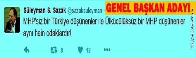 ‘SÜLEYMAN SAZAK : İNANMA HAYSİYETİNE ve ÜLKÜ NAMUSUNA AYKIRI HİÇ BİR METOT, KİMSEYİ HEDEFE TAŞIMAZ’ diyerek ADAYLARA İNCE UYARIDA BULUNDU