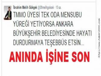 MELİH GÖKÇEK'ten, PERSONELE SERT UYARI : 'YÜREĞİNİZ YETİYOR İSE, BÖLÜCÜLERİN EYLEMİNE KATILIN. ANINDA İŞİNİZE SON'