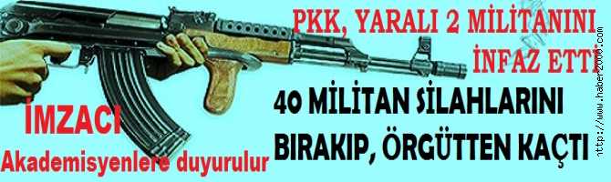 İMZACI AKADEMİSYENLERİN DİKKATİNE.. PKK, SİİRT'te YARALI 2 MİLİTANINI İNFAZ ETTİ, BUNU DUYAN DAĞDAKİ 40 MİLİTAN SİLAHLARI BIRAKIP, ÖRGÜTTEN KAÇTI