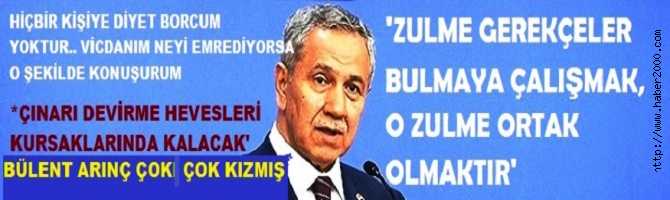 BÜLENT ARINÇ ELEŞTİRİLERE ÇOK DARILMIŞ. DİYOR Kİ; 'ALDIKLARI TALİMATLA, ESKİ ÇINARI YIKMA HEVESİ İLE LİNÇ GİRİŞİMİ BAŞLATTILAR'