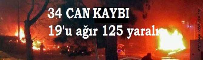 ŞOK.. ANKARA'da ki PATLAMADA  ÖLÜ SAYISI 37, YARALI 125