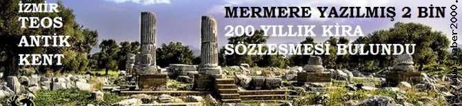 İZMİR'de, MERMERE YAZILMIŞ, 2 BİN 200 YILLIK KİRA SÖZLEŞMESİ 