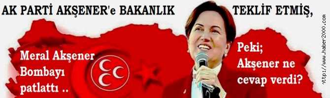 CUMHURİYET BAYRAMI BOMBASI MERAL AKŞENER'den. AKP, AKŞENER'e BAŞBAKAN YARDIMCILIĞI TEKLİF ETMİŞ. PEKİ, AKŞENER NE CEVAP VERDİ? 