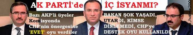 AKP PARTİ'de İÇ İSYAN MI? AKP'li BAZI KOMİSYON ÜYELERİ, ADALET BAKANININ UYARISINA RAĞMEN CHP'nin ÖNERİSİNİ DESTEKLEYİP, OY VERDİLER. BAKAN ŞOK OLDU