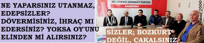 NE YAPARSINIZ UTANMAZ, EDEPSİZLER? SİZ; BOZKURT DEĞİL, ÇAKALSINIZ