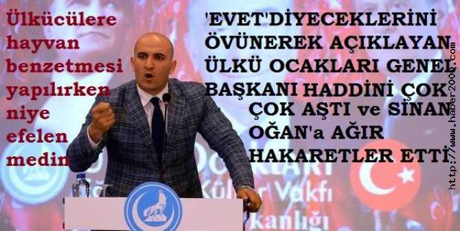 HADDİNİ İYİCE AŞAN ÜLKÜ OCAKLARI GENEL BAŞKANI, SİNAN OĞAN'A AĞIR HAKARETLER ETTİ..