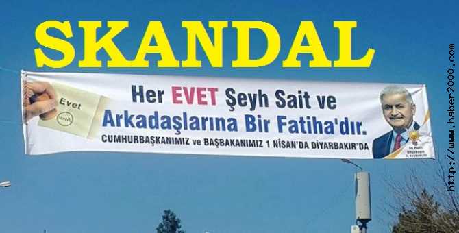 AKP DİYARBAKIR İL BAŞKANLIĞINDAN SKANDAL 'EVET' PANKARTI.. BAŞKAN PKK'LI MI?