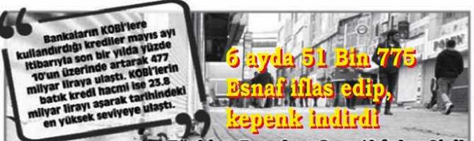 HANİ TÜRKİYE UÇUYORDU?. 6 AYDA 51 BİN 775 ESNAF İFLAS EDİP, İŞYERİNİ KAPATTI