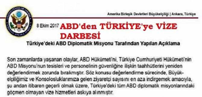 ABD İLE TÜRKİYE'NİN ARASINDA KRİTİK KARAR.. VİZE TALEPLERİ SÜRESİZ  ASKIYA ALINDI