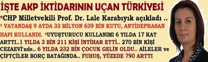 İŞTE AKP İKTİDARININ UÇAN TÜRKİYE'si : VATANDAŞ, 9 AYDA 33 MİLYON KUTU ANTİDEPRESAN HAP KULLANDI. AİLELER ve ÇİFTÇİLER BORÇ BATAĞINDA, UYUŞTURUCU 17 KAT ARTTI, FUHUŞ YÜZE 790 ARTTI ve DAHA NELER, NELER