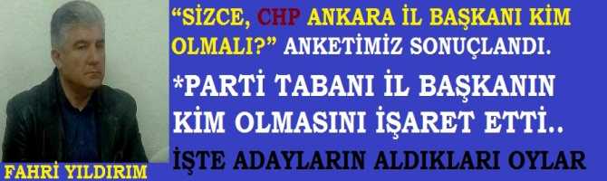 “SİZCE, CHP ANKARA İL BAŞKANI KİM OLMALI?” ANKETİMİZ SONUÇLANDI. İŞTE PARTİ TABANININ BİRİNCİ OLARAK İŞARET ETTİĞİ İSİM