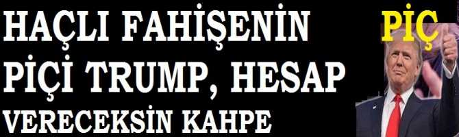 HAÇLI FAHİŞENİN PİÇİ TRUMP, HESAP VERECEKSİN KAHPE..