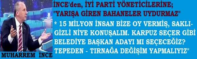 CHP'de; TEK ADAM TÜZÜĞÜ VAR.15 MİLYON İNSAN BİZE OY VERMİŞ, SAKLI- GİZLİ NİYE KONUŞALIM. KARPUZ SEÇER GİBİ BELEDİYE BAŞKAN ADAYI MI SEÇECEĞİZ? TEPEDEN - TIRNAĞA DEĞİŞİM YAPMALIYIZ