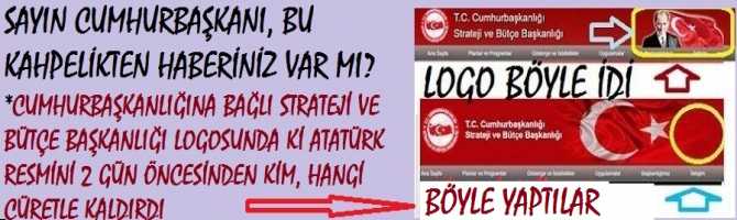 SAYIN CUMHURBAŞKANI, BU KAHPELİKTEN HABERİNİZ VAR MI? *CUMHURBAŞKANLIĞINA BAĞLI STRATEJİ VE BÜTÇE BAŞKANLIĞI LOGOSUNDA Kİ ATATÜRK RESMİNİ 2 GÜN ÖNCESİNDEN KİM, HANGİ CÜRETLE KALDIRDI