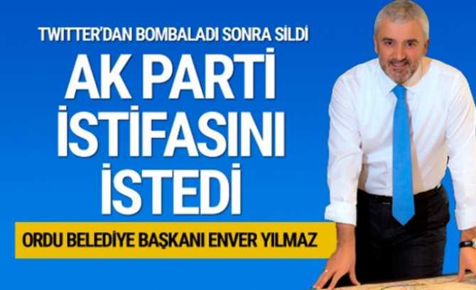 AK PARTİ'NİN ORDU BÜYÜKŞEHİER BELEDİYE BAŞKANI ENVER YILMAZ İSTİFA ETTİ