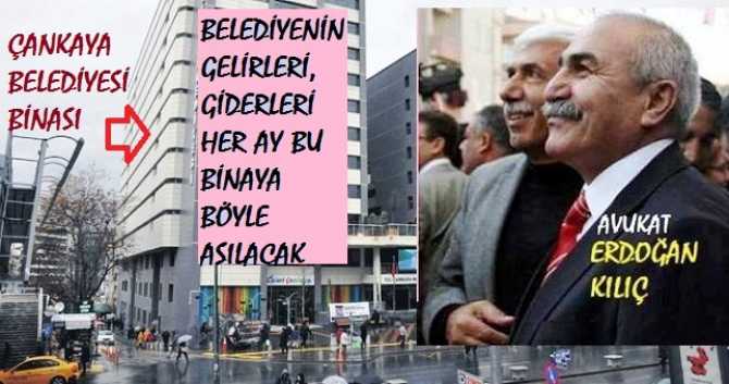 ANKARA SİYASETİNDE BİR İLK REFORM, ÇANKAYA’DA GERÇEKLEŞTİRİLECEK. CHP ÇANKAYA BELEDİYE BAŞKAN ADAY ADAYI AV. ERDOĞAN KILIÇ, BAŞKAN OLUR İSE BELEDİYENİN GELİR VE GİDERLERİNİ HER AY PANKARTLA BİNAYA ASTIRIP, VATANDAŞIN BİLGİSİNE SUNACAK