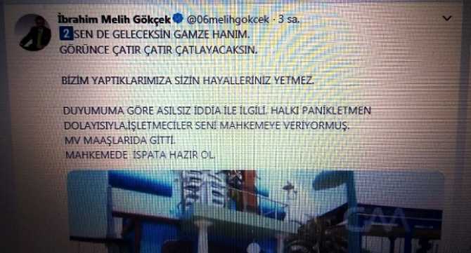 MELİH GÖKÇEK’TEN, CHP ANKARA MİLLETVEKİLİ TAŞÇIER’E, “ŞAMAR” GİBİ ANKAPARK CEVABI : “ÇATIR, ÇATIR ÇATLIYORSUNUZ, BİZİM YAPTIKLARIMIZA, SİZİN HAYALLERİNİZ YETMEZ”..ANKAPARK İŞLETMECİLERİ de, GAMZE TAŞÇIER’İ MAHKEMEYE VERİYORLAR