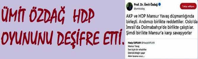 Ümit Özdağ, gündemde dönüp, dolaşan HDP oyununu deşifre etti.. 