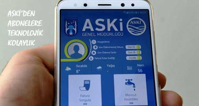 ASKİ'den, Abonelerine akıllı Telefon uygulaması kolaylığı.. Tüm işlemlerinizi yapabileceksiniz 