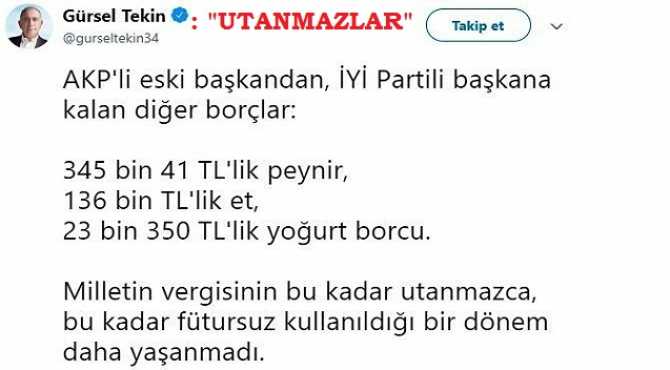 CHP'li Gürsel Tekin : 