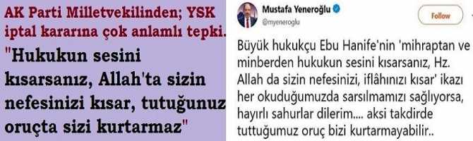 AKP'ye ŞOK ..AK Parti Milletvekilinden; YSK iptal kararına çok anlamlı tepki. 