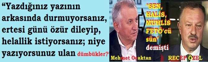 “Yazdığınız yazının arkasında durmuyorsanız, ertesi günü özür dileyip, helallik istiyorsanız; niye yazıyorsunuz ulan dümbükler?” 