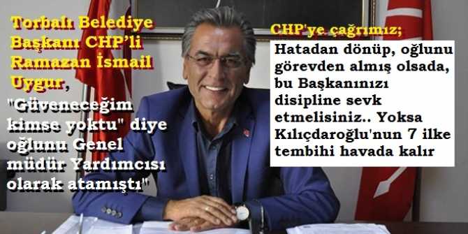 CHP'ye ÇAĞRIMIZDIR ..Hatadan dönüp, oğlunu görevden almış olsa da, bu Başkanınızı disipline sevk etmelisiniz.. Yoksa Kılıçdaroğlu'nun 7 ilke tembihi havada kalır