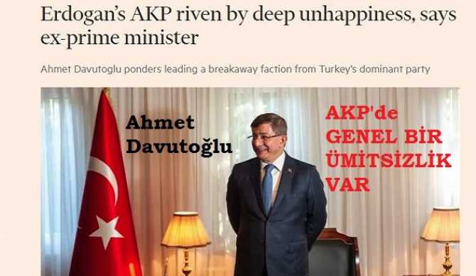 Ahmet Davutoğlu diyor ki; 