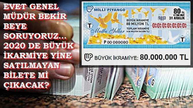 Milli Piyango Genel Müdürü Bekir Beye soruyoruz; 