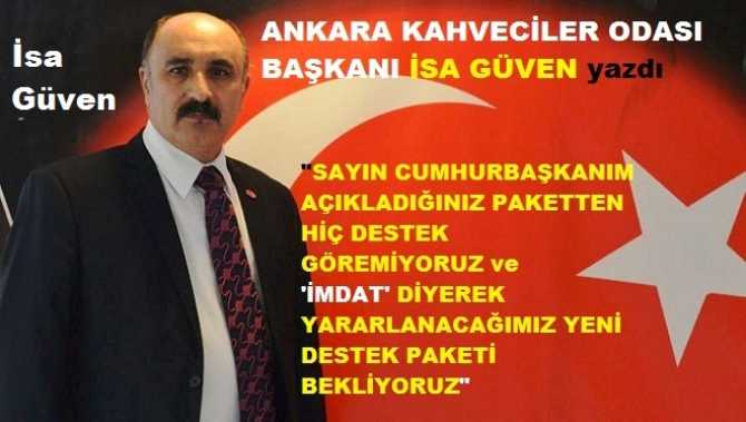 AKO Başkanı İsa Güven, virüs mağduru Esnafların sıkıntılarını yazdı : “Sayın Cumhurbaşkanım; açıklanan paketin hiçbir desteği yok. Paket hazırlanırken; neden Oda ve STK Başkanlarının görüşü alınmadı? ‘İmdat’ diyerek yeni destek paketi bekliyoruz”