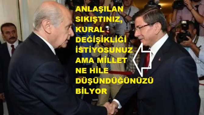 Davutoğlu'ndan; Bahçeli'ye : 