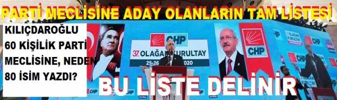 CHP Parti Meclisine Aday olanların tam listesi.. Kılıçdaroğlu, 60 Kişilik PM listesine neden 80 isim yazdı? Ve bu liste delinir