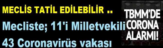 MECLİS TATİL EDİLEBİLİR .. Mecliste; 11'i Milletvekili 43 Coronavirüs vakası