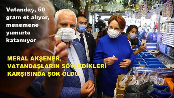 HANİ TÜRKİYE UÇUYOR DU? Bir kadın Meral Akşener'e; hafta 2 kez 50'şer gram et adlığını, bir ev kadını ise; parası olur ise menemene yumurta kırdığını söyledi.. Buyurun halk bu halde