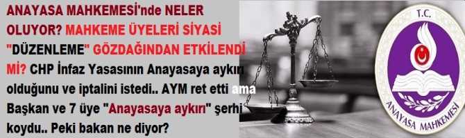 ANAYASA MAHKEMESİ'nde NELER OLUYOR? MAHKEME ÜYELERİ SİYASİ 