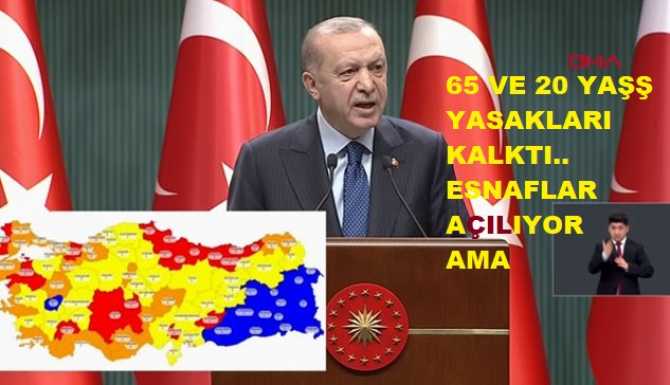 65 YAŞ yasağı kaldırıldı.. Kafeler, Kafeteryalar, lokantalar Sabah 7- Akşam 19'a kadar %50 kapasite ile yarından itibaren açılacak