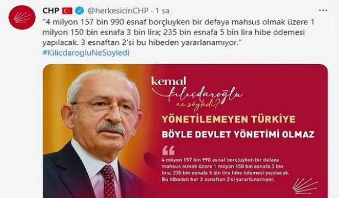 EVET.. SAYIN KILIÇDAROĞLU DOĞRU SÖYLÜYOR.. VERİLEN DESTEKLERDEN, ESNAFLARIN 3'TE İKİSİ YARARLANMIYOR