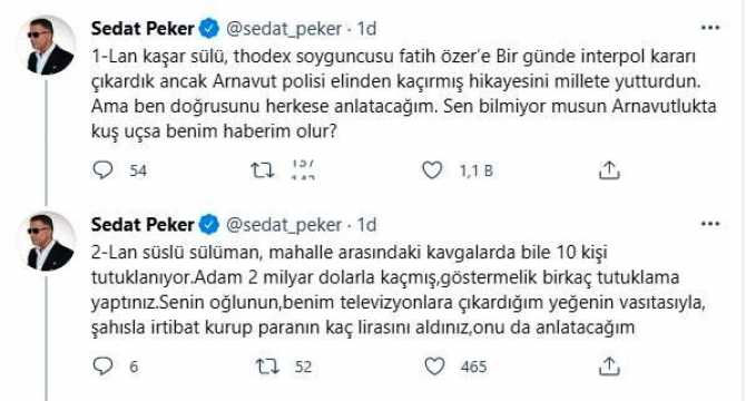 KENDİSİNİ ÖLDÜRTMEK VEYA YAKALAMAK İÇİN BİRİLERİNİN GÖNDERİLDİĞİNİ DÜŞÜNEN SEDAT PEKER . 