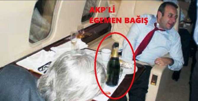 AKP'li BÜYÜKELÇİ EGEMEN BAĞIŞ DEVLETİN UÇAĞINDA LÜK İÇKİ İLE.. 