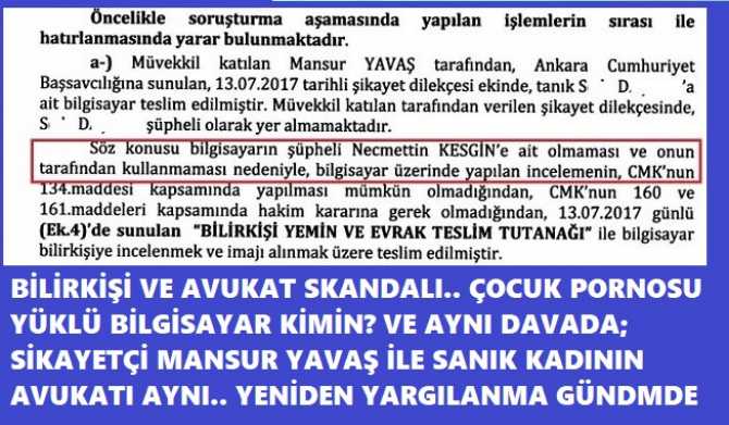 MANSUR YAVAŞ’ın ÖNÜMÜZDEKİ GÜNLERDE SÖYLEYECEĞİ ŞARKI : “BAŞIM BELADA”. Mahkemede Bilirkişi ve Avukat Skandalı. Çocuk Pornosu yüklü Bilgisayar kimin? Ve şikayetçi Mansur Yavaş ile Sanık Kadının Avukatı aynı.. Yeniden yargılanma mı olacak?