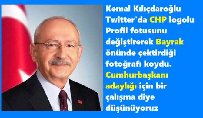 KILIÇDAROĞLU'ndan, CUMHURBAŞKANLIĞI ADAYLIĞI MESAJI VEREN EN BELİRGİN HAREKET.. Sosyal Medya Hesaplarından CHP logolu fotoğraflarını kaldırıp, Bayraklı Fotoğrafı koydu